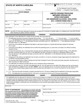 Free Driving Privileges Letter North Carolina Form