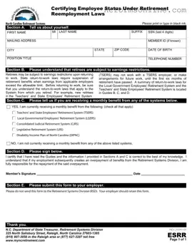 Free North Carolina Esrr Form